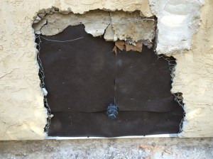 Building paper in position.