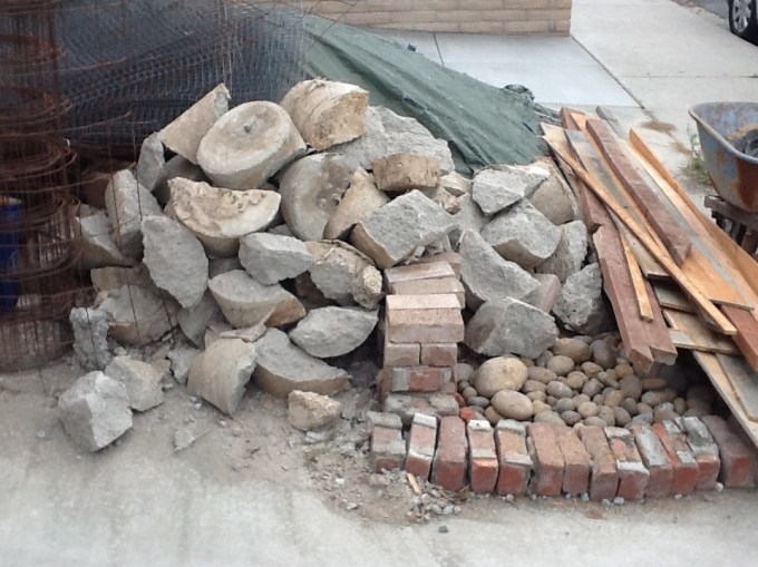 A big pile of busted up footings. Will I ever get rid of this stuff?
