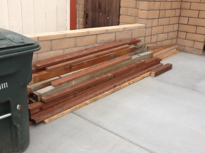 All the lumber I used for my concrete and footing work, ready to be repurposed by Habitat for Humanity.