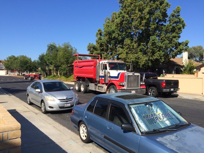 Here is the truck used to deliver the 15 yards of aggregate base.